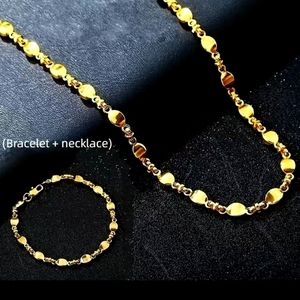 18k real gold plated chain and bracelet